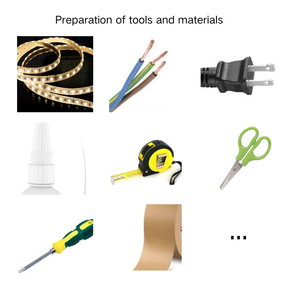 LED strip and mounting material list for LED light mirror for LED strip mounting.