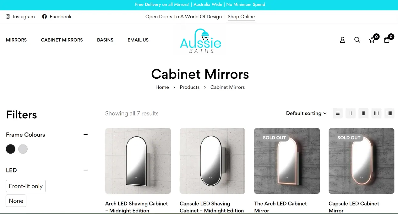 Aussiebaths-mirror cabinet manufacturers